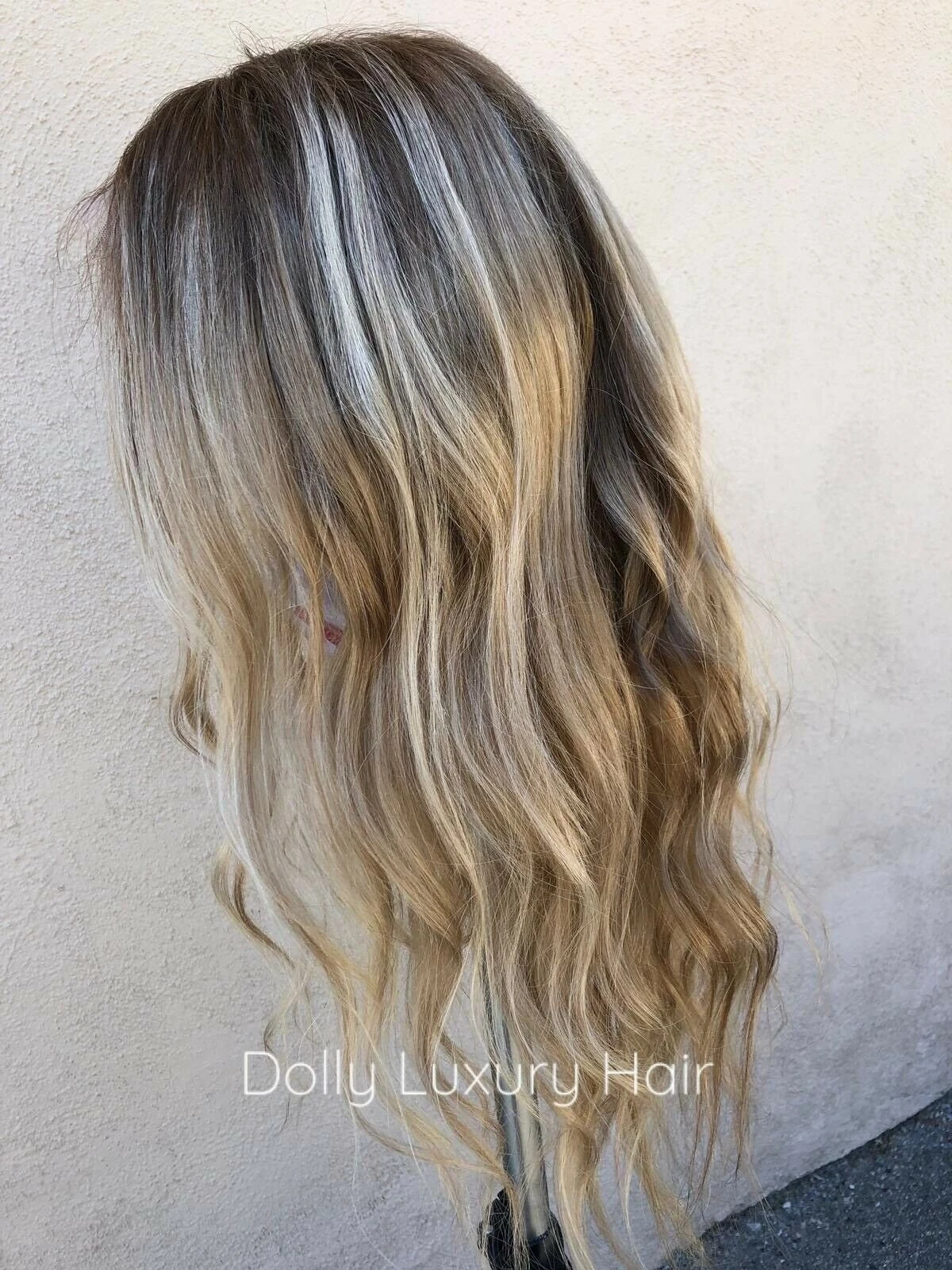Luxury Ash Blonde Balayage Highlight 100% Human Hair Swiss 13x4 Lace Front Glueless Wig U-Part, 360 Or Full Lace Upgrade Available