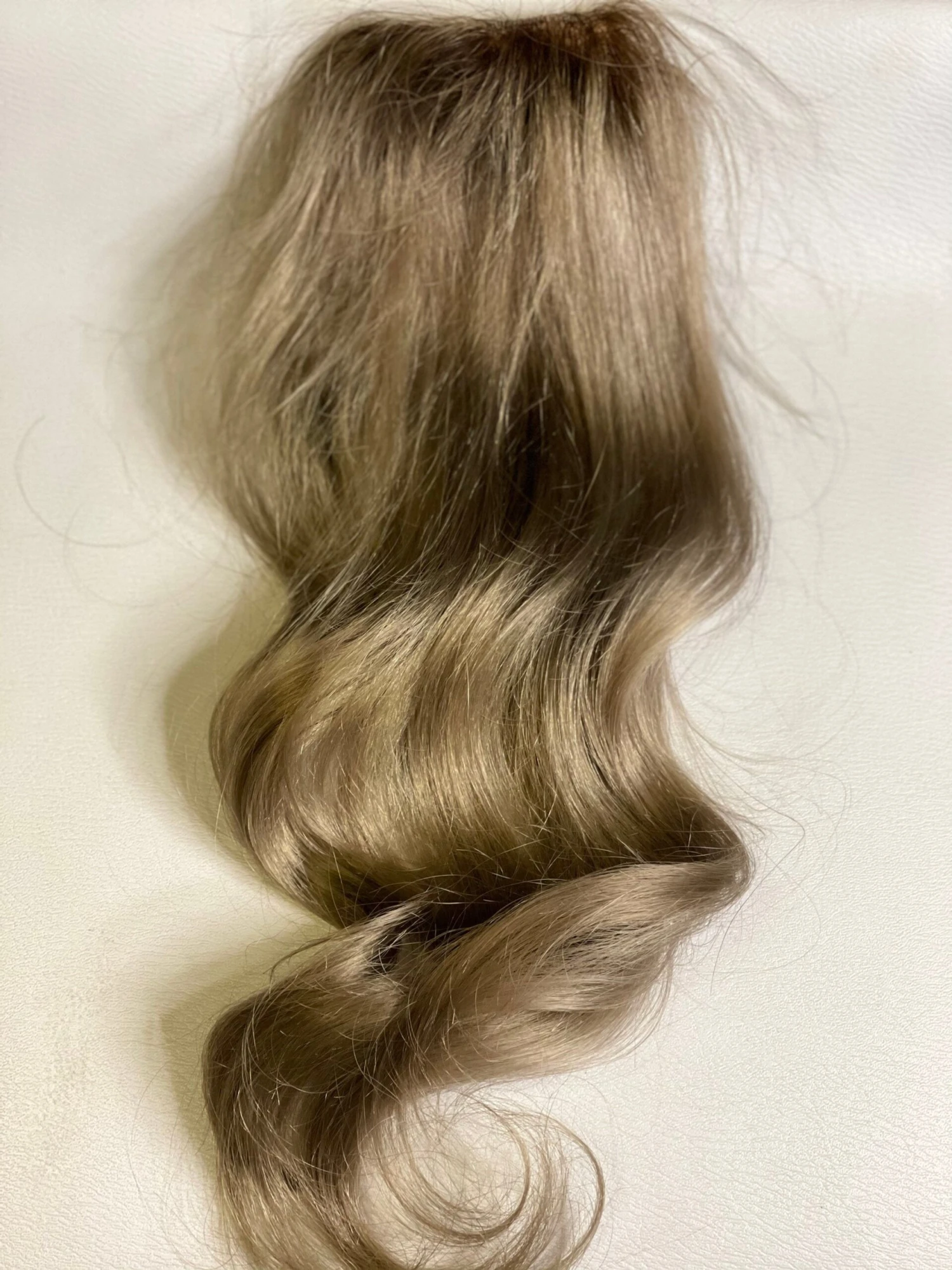 Luxury Dark Ash Blonde Human Hair Body Wave Topper Wig For Women 8*15cm Breathable MONO PU Base With Clip In Hair Toupee Hair Piece 130% - Image 4