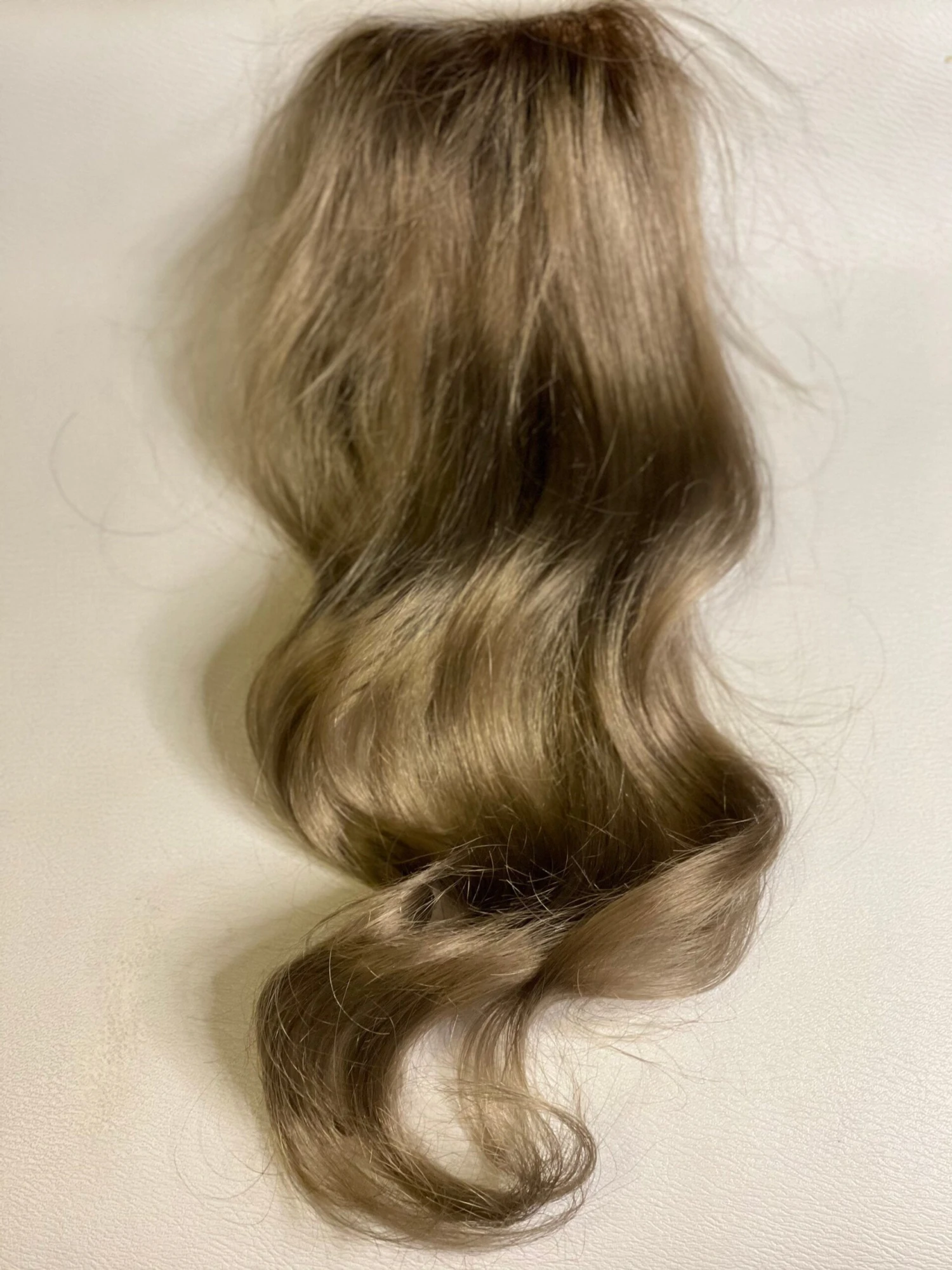 Luxury Dark Ash Blonde Human Hair Body Wave Topper Wig For Women 8*15cm Breathable MONO PU Base With Clip In Hair Toupee Hair Piece 130% - Image 5