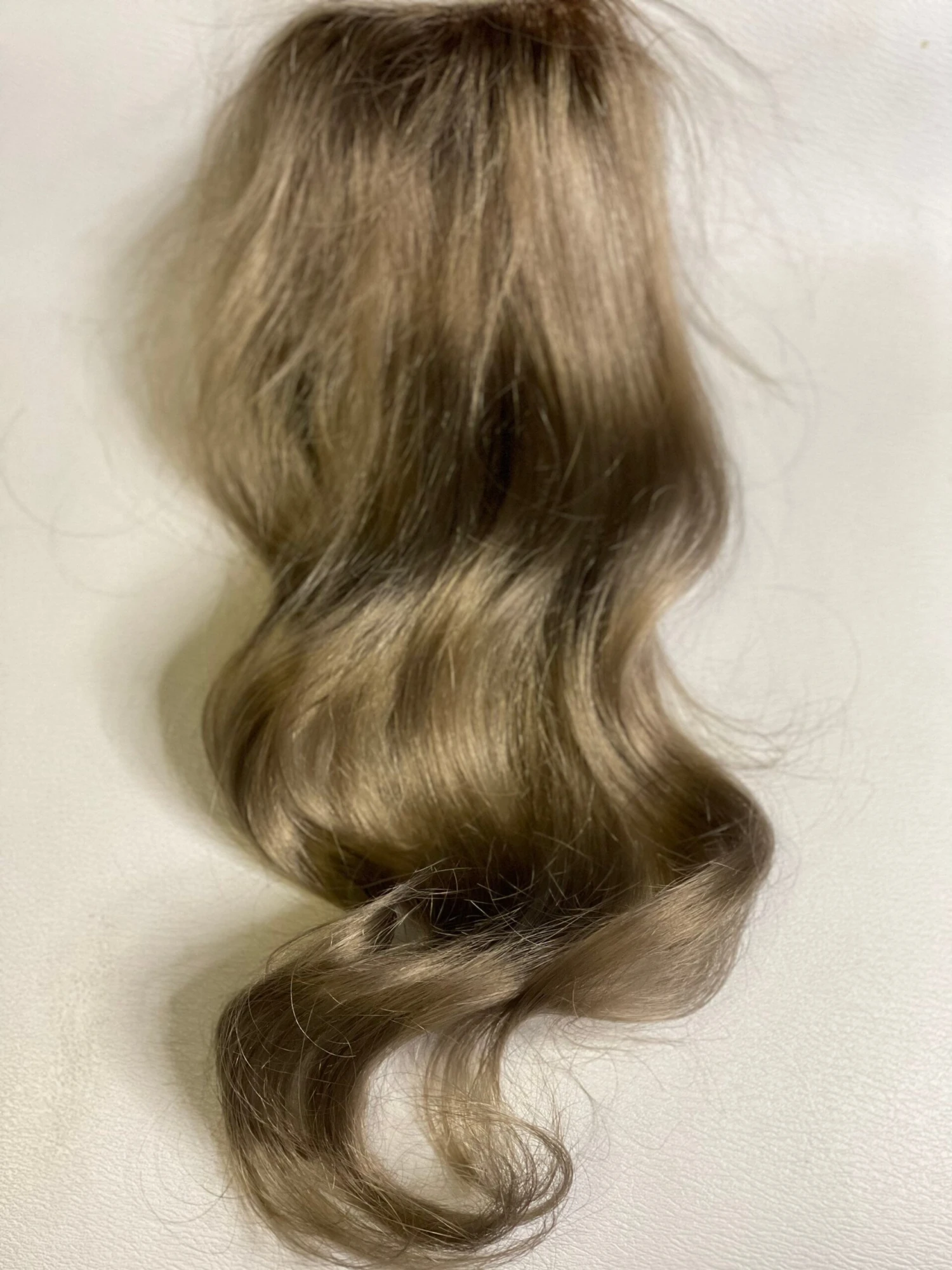 Luxury Dark Ash Blonde Human Hair Body Wave Topper Wig For Women 8*15cm Breathable MONO PU Base With Clip In Hair Toupee Hair Piece 130% - Image 6