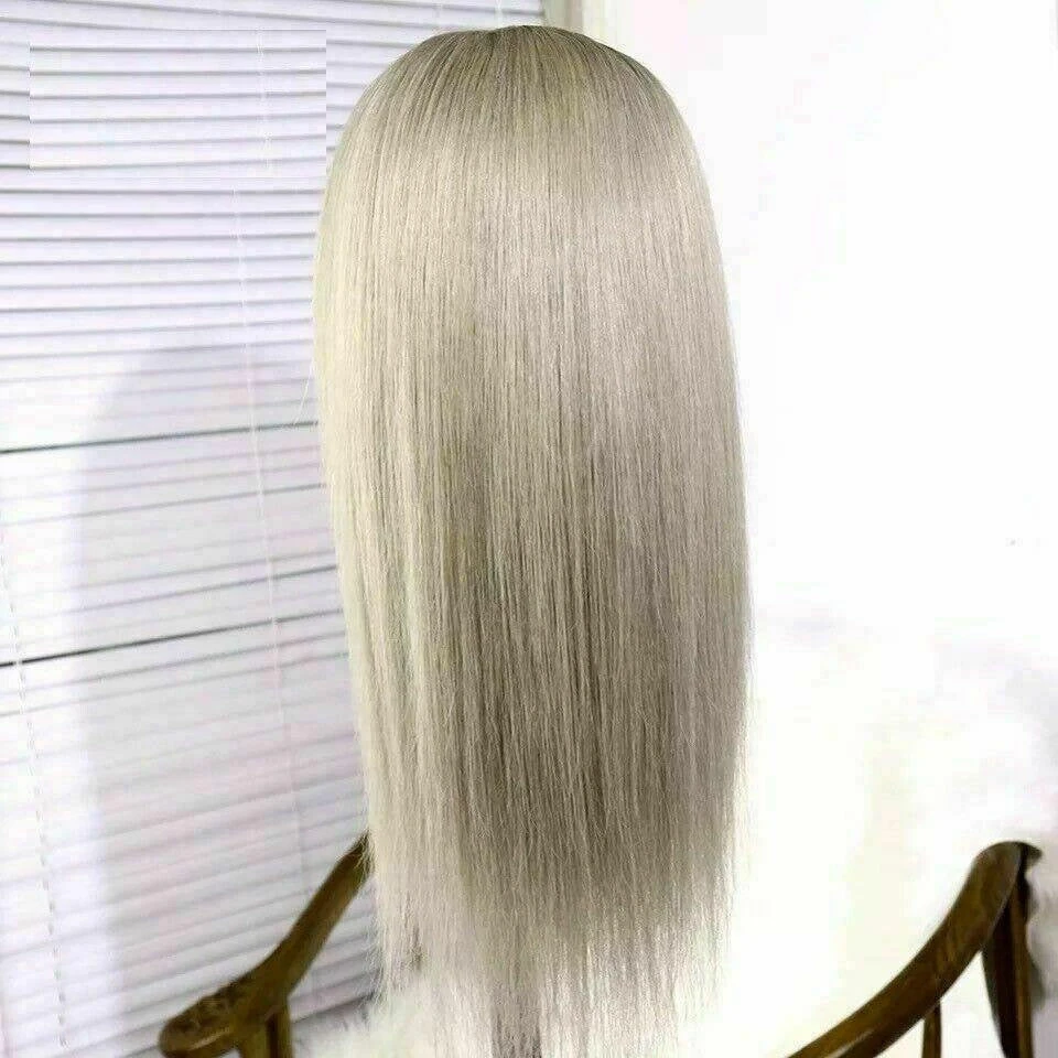 Luxury Transparent Remy Ash Blonde Ombre 100% Human Hair Swiss 13x4 Lace Front Glueless Wig U-Part, 360 Or Full Lace Upgrade Available - Image 3