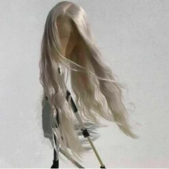 Luxury Ice Blonde Platinum White Wavy Transparent 100% Human Hair Swiss 13x4 Lace Front Glueless Wig U-Part Or Full Lace Upgrade Available