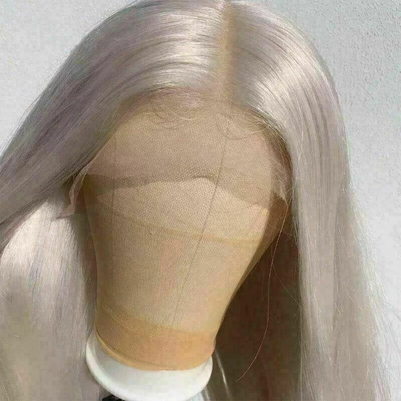 Luxury Ice Blonde Platinum White Wavy Transparent 100% Human Hair Swiss 13x4 Lace Front Glueless Wig U-Part Or Full Lace Upgrade Available - Image 3