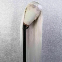 Luxury Remy Ice Blonde White Transparent 100% Human Hair Swiss 13x4 Lace Front Glueless Wig U-Part, 360 Or Full Lace Upgrade Available