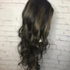 Luxury Darkest Brown Balayage Highlight 100% Human Hair Swiss 13x4 Lace Front Glueless Wig U-Part, 360 Or Full Lace Upgrade Available