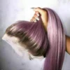 Luxury Remy Ombre Lilac Purple 100% Human Hair Swiss 13x4 Lace Front Glueless Wig Colouful U-Part, 360 Or Full Lace Upgrade Available