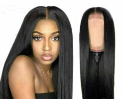Luxury Straight Black #1B Natural Black 100% Human Hair Swiss 13x4 Lace Front Glueless Wig U-Part, 360 Or Full Lace Upgrade Available