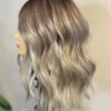 CRYSTAL | Luxe Ice Grey Balayage 100% Human Hair Swiss 13x4 Lace Front Glueless WigBleached Knots Transparent Lace Full Lace Upgrade Available