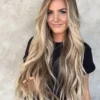 Luxury Ash Blonde Balayage 100% Human Hair Swiss 13x4 Lace Front Glueless Wig Wavy U-Part, 360 Or Full Lace Upgrade Available