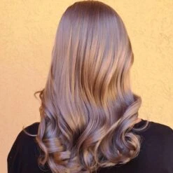 Luxury Rose Ash Brown Balayage 100% Human Hair Swiss 13x4 Lace Front Glueless Wig Wavy U-Part, 360 Or Full Lace Upgrade Available