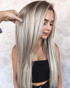 Luxury Silver Ash Blonde Balayage 100% Human Hair Swiss 13x4 Lace Front Glueless Wig U-Part, 360 Or Full Lace Upgrade Available