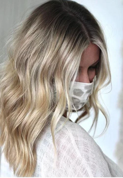 Luxury Dark Rooted Blonde Silver Hair Balayage 100% Human Hair Swiss 13x4 Lace Front Glueless Wig Wavy U-Part, 360 Or Full Lace Upgrade Available