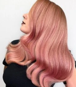 Luxury Blonde Rose Gold Pink Balayage 100% Human Hair Swiss 13x4 Lace Front Glueless Wig Wavy U-Part, 360 Or Full Lace Upgrade Available