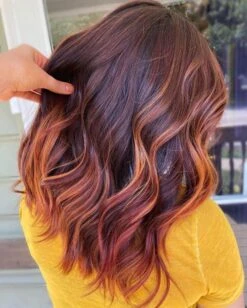 Luxury Burgundy With CaramelBalayage 100% Human Hair Swiss 13x4 Lace Front Glueless Wig Wavy U-Part, 360 Or Full Lace Upgrade Available