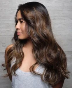 Luxury Dark Brown With Caramel100% Human Hair Swiss 13x4 Lace Front Glueless Wig Wavy U-Part, 360 Or Full Lace Upgrade Available