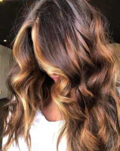 Luxury Ruby Caramel Highlight Balayage 100% Human Hair Swiss 13x4 Lace Front Glueless Wig Wavy U-Part, 360 Or Full Lace Upgrade Available