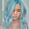 Luxury Icy Platinum Blue Balayage 100% Human Hair Swiss 13x4 Lace Front Glueless Wig Wavy U-Part, 360 Or Full Lace Upgrade Available