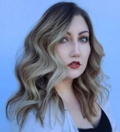 Luxury Beige Highlight On Dark Blonde Hair Balayage 100% Human Hair Swiss 13x4 Lace Front Glueless Wig Wavy U-Part Or Full Lace Upgrade Available