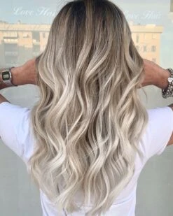 Luxury Catchy White Blonde Mushroom Brown Balayage 100% Human Hair Swiss 13x4 Lace Front Glueless Wig Wavy U-Part Or Full Lace Upgrade Available