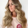 Luxury Warm Honey Blonde Balayage 100% Human Hair Swiss 13x4 Lace Front Glueless Wig Wavy U-Part, 360 Or Full Lace Upgrade Available