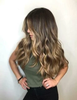 Luxury Dark Chocolate Brown Blonde Balayage Highlight 100% Human Hair Swiss 13x4 Lace Front Wig U-Part, 360 Or Full Lace Upgrade Available
