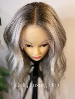 SARA | Luxe Cool Ash Blonde Balayage Human Hair Swiss 13x4 Lace Front Glueless WigBleached Knots Transparent Lace Full Lace Upgrade Available