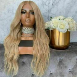 Luxury Transparent Remy Dark Golden Blonde 100% Human Hair Swiss 13x4 Lace Front Glueless Wig U-Part, 360 Or Full Lace Upgrade Available