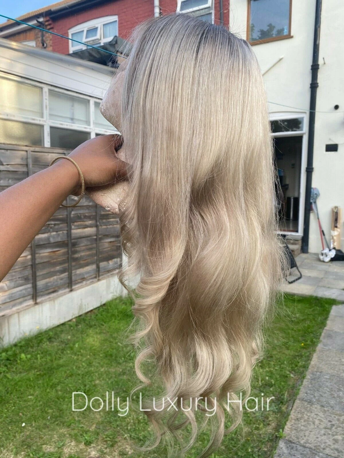 Luxury Brown Ash Blonde Balayage Highlight 100% Human Hair Swiss 13x4 Lace Front Glueless Wig Wavy U-Part, 360 Or Full Lace Upgrade Available - Image 2