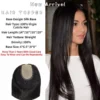 Luxury Silk Base Natural Black Straight Clip In Human Hair Topper Wig For Women 150% Virgin Cuticle Remy Hairpieces Toupee Fake Scalp