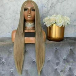 Luxury Transparent Remy Dark Ash Blonde 100% Human Hair Swiss 13x4 Lace Front Glueless Wig U-Part, 360 Or Full Lace Upgrade Available