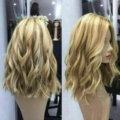 Luxury Balayage Highlight Light Golden Blonde Honey 100% Human Hair Swiss 13x4 Lace Front Glueless Wig U-Part, 360 Or Full Lace Upgrade Available