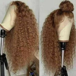 Luxury Remy Curly Strawberry Blonde Auburn 100% Human Hair Swiss 13x4 Lace Front Glueless Wig U-Part, 360 Or Full Lace Upgrade Available