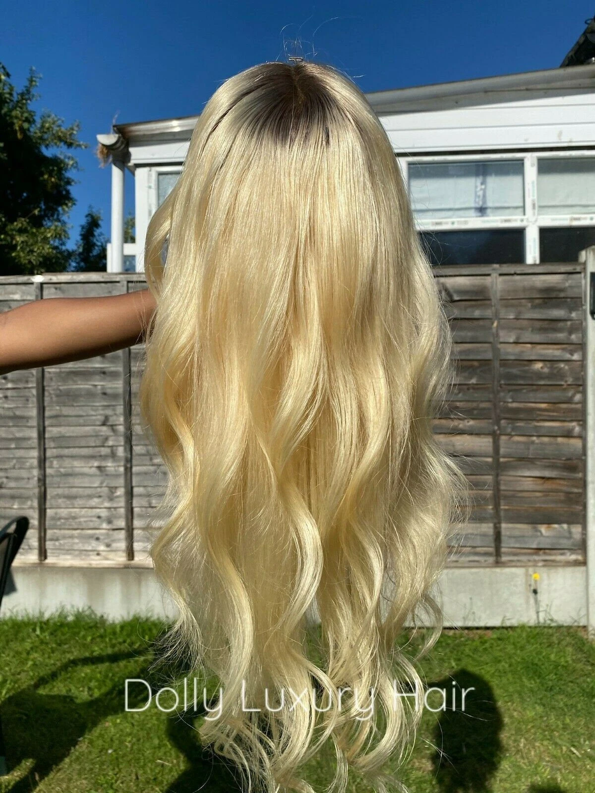 Luxury Platinum Blonde Dark Roots 100% Human Hair Swiss 13x4 Lace Front Glueless Wig U-Part, 360 Or Full Lace Upgrade Available - Image 2