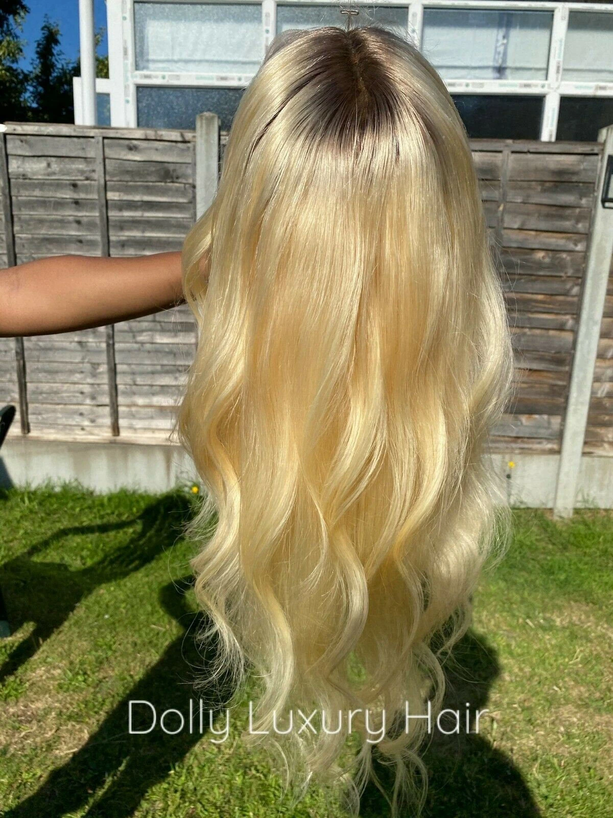 Luxury Platinum Blonde Dark Roots 100% Human Hair Swiss 13x4 Lace Front Glueless Wig U-Part, 360 Or Full Lace Upgrade Available - Image 3