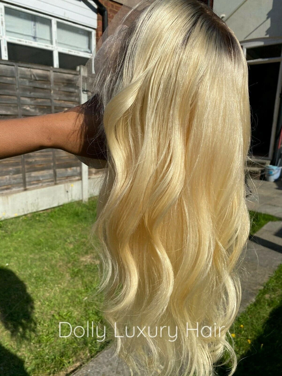 Luxury Platinum Blonde Dark Roots 100% Human Hair Swiss 13x4 Lace Front Glueless Wig U-Part, 360 Or Full Lace Upgrade Available - Image 5
