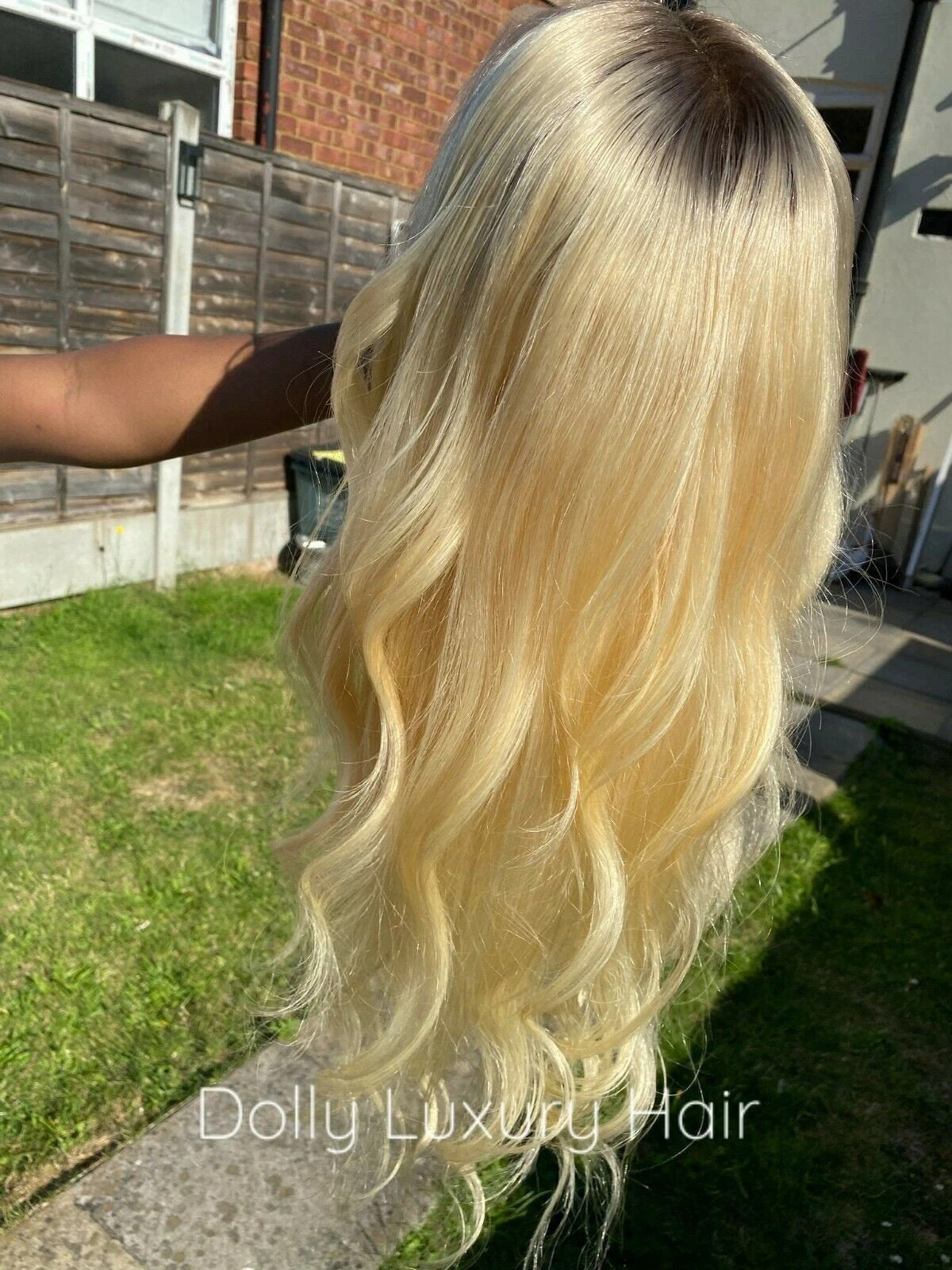 Luxury Platinum Blonde Dark Roots 100% Human Hair Swiss 13x4 Lace Front Glueless Wig U-Part, 360 Or Full Lace Upgrade Available - Image 6