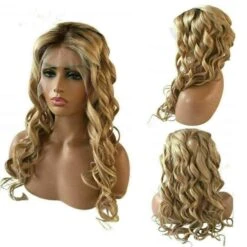 Luxury Curly Ombre Honey #27 Golden Blonde 100% Human Hair Swiss 13x4 Lace Front Glueless Wig U-Part, 360 Or Full Lace Upgrade Available
