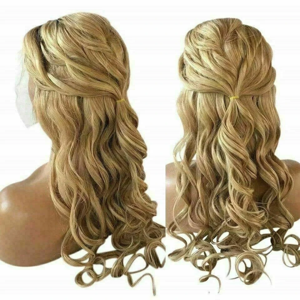 Luxury Curly Ombre Honey #27 Golden Blonde 100% Human Hair Swiss 13x4 Lace Front Glueless Wig U-Part, 360 Or Full Lace Upgrade Available - Image 4