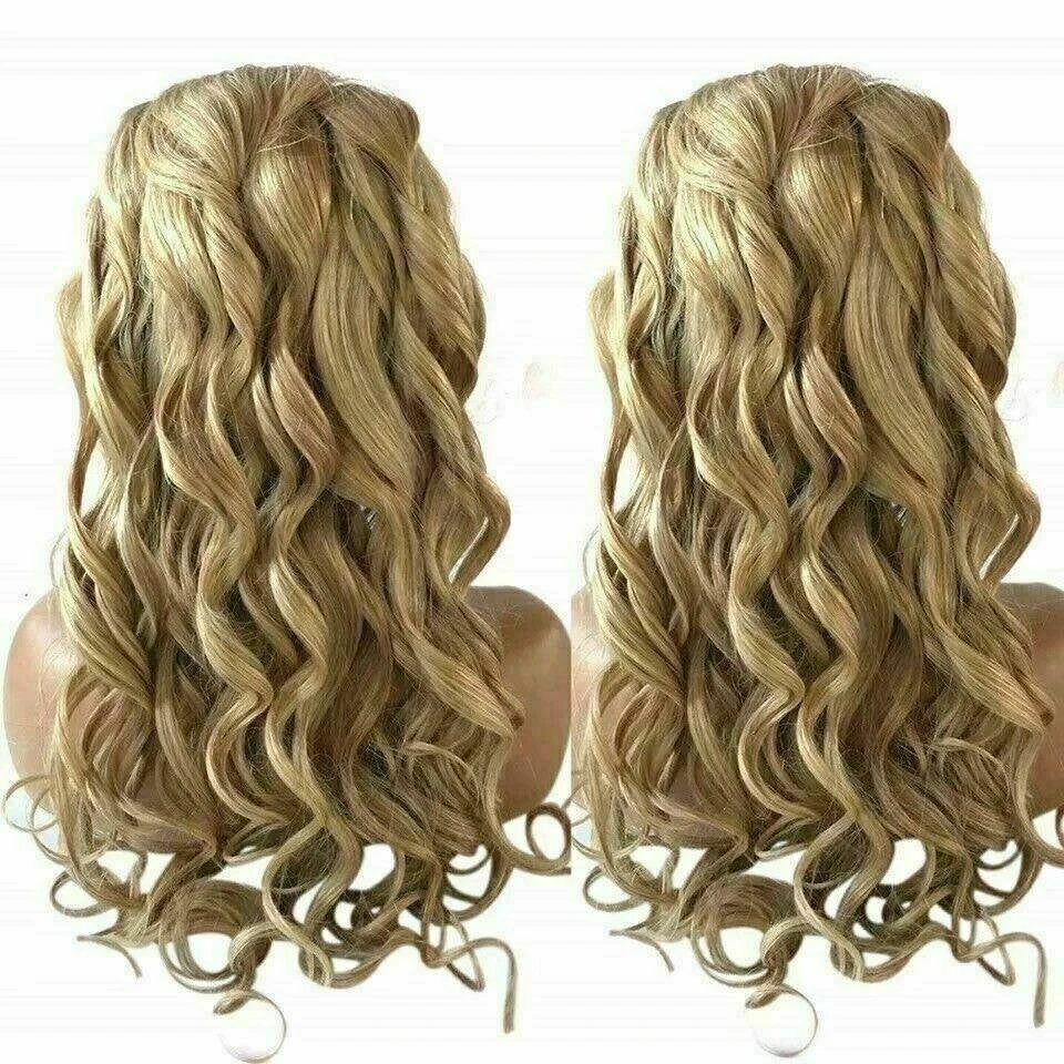 Luxury Curly Ombre Honey #27 Golden Blonde 100% Human Hair Swiss 13x4 Lace Front Glueless Wig U-Part, 360 Or Full Lace Upgrade Available - Image 5