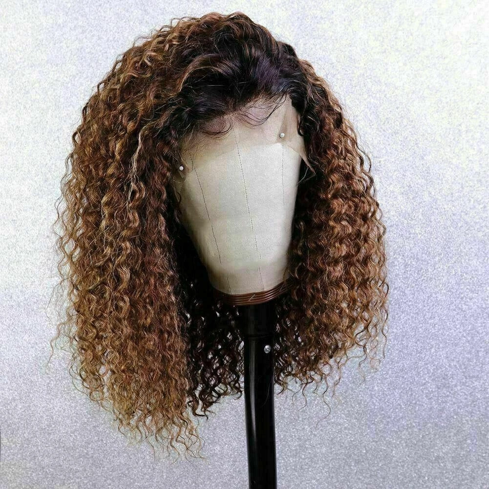 Luxury Curly Honey Blonde Auburn Brown 100% Human Hair Swiss 13x4 Lace Front Glueless Wig Ash U-Part, 360 Or Full Lace Upgrade Available - Image 2