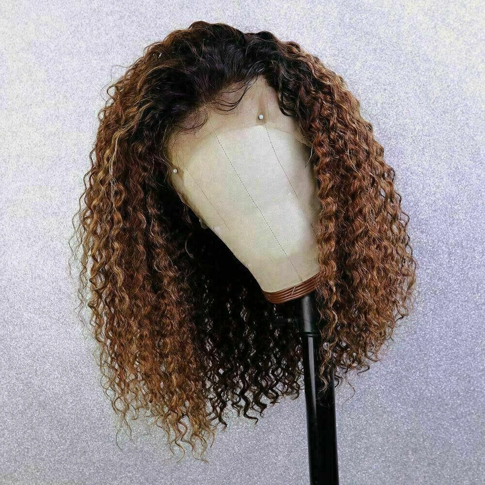Luxury Curly Honey Blonde Auburn Brown 100% Human Hair Swiss 13x4 Lace Front Glueless Wig Ash U-Part, 360 Or Full Lace Upgrade Available - Image 3