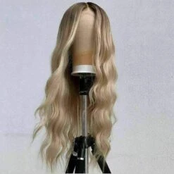 Luxury Remy Light Blonde Ash Blonde Wavy 100% Human Hair Swiss 13x4 Lace Front Glueless Wig U-Part, 360 Or Full Lace Upgrade Available