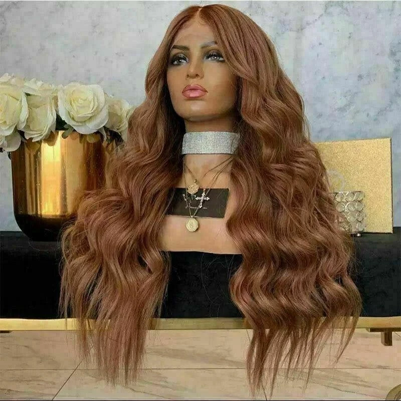 Luxury Remy Auburn #30 Strawberry Blonde 100% Human Hair Swiss 13x4 Lace Front Glueless Wig U-Part, 360 Or Full Lace Upgrade Available - Image 2