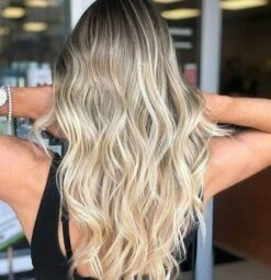 Luxury Light Ash Blonde Balayage Highlight Ombre 100% Human Hair Swiss 13x4 Lace Front Glueless Wig U-Part, 360 Or Full Lace Upgrade Available