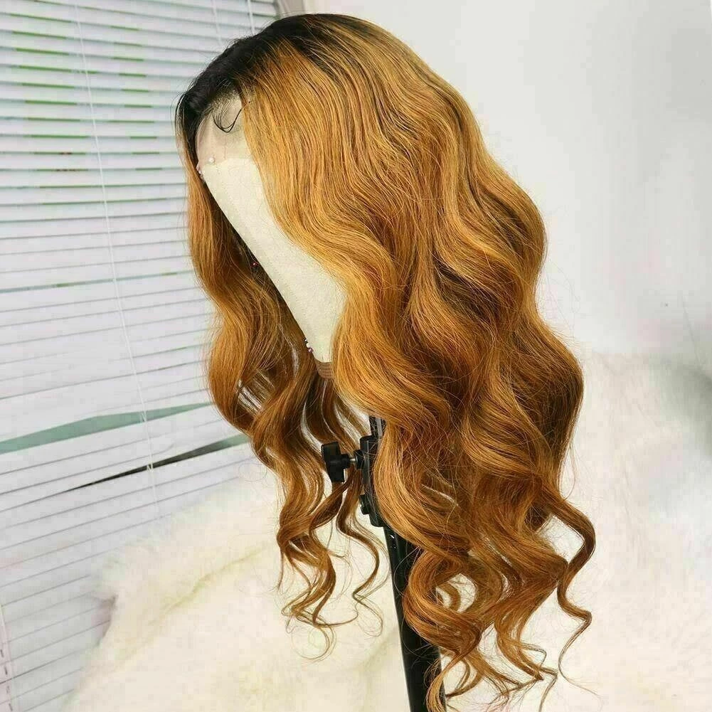 Luxury Wavy Ombre Auburn Ash Brown 100% Human Hair Swiss 13x4 Lace Front Glueless Wig Highlight U-Part, 360 Or Full Lace Upgrade Available - Image 2