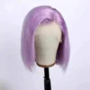 Luxury Purple Lilac Lavender Bob 100% Human Hair Swiss 13x4 Lace Front Glueless Wig Colourful U-Part, 360 Or Full Lace Upgrade Available