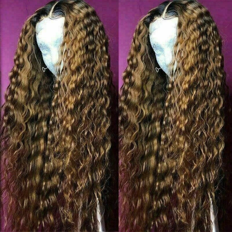 Luxury Curly Honey Ash Blonde Brown 100% Human Hair Swiss 13x4 Lace Front Glueless Wig Wavy U-Part, 360 Or Full Lace Upgrade Available - Image 3