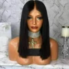 Luxury Remy Blunt Cut Bob Black 100% Human Hair Swiss 13x4 Lace Front Glueless Wig Short #1B U-Part, 360 Or Full Lace Upgrade Available