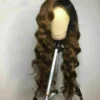 Luxury Brazilian Wavy Brown Loose Wave 100% Human Hair Swiss 13x4 Lace Front Glueless Wig Ombre U-Part, 360 Or Full Lace Upgrade Available