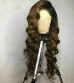 Luxury Brazilian Wavy Brown Loose Wave 100% Human Hair Swiss 13x4 Lace Front Glueless Wig Ombre U-Part, 360 Or Full Lace Upgrade Available